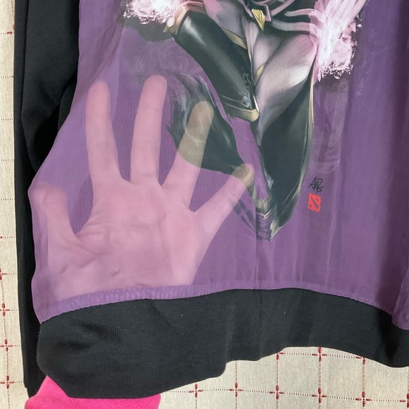 WeLoveFine DOTA 2 Templar Assassin Purple & Black Long Sleeve XXL Sheer Front - Picture 3 of 5